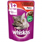 Рагу для кошек Whiskas с говядиной и ягненком, 85г