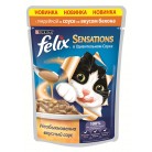 Корм для кошек Felix Sensations индейка в соусе со вкусом бекона, 85г