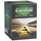 Чай Greenfield Роял Эрл Грей черный с цедрой цитрусовых и ароматом бергамота пакетированный, 40г