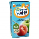 Сок ФрутоНяня яблоко и персик с мякотью без сахара с 5 месяцев 0,2л
