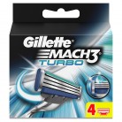 Кассеты сменные для бритвенного станка Gillette Mach3 Turbo, 4шт
